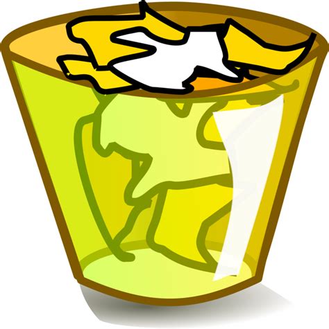 Yellowpaperrubbish Bins Waste Paper Baskets Png Clipart Royalty