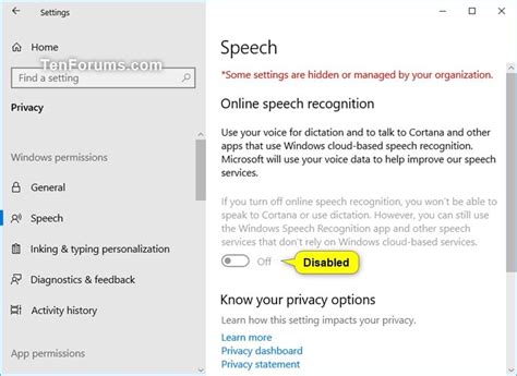 Enable Or Disable Online Speech Recognition In Windows 10 Tutorials