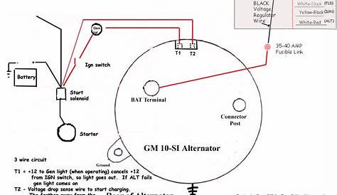 internal regulator 3 wire alternator wiring diagram