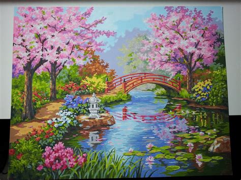 Japanese Garden By Valadilenne On Deviantart Canvas Painting