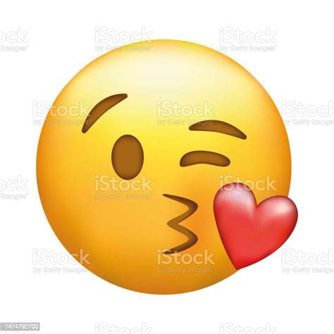 Ilustración De Beso Emoji Emoticono De Amor Con Los Labios Soplando Un