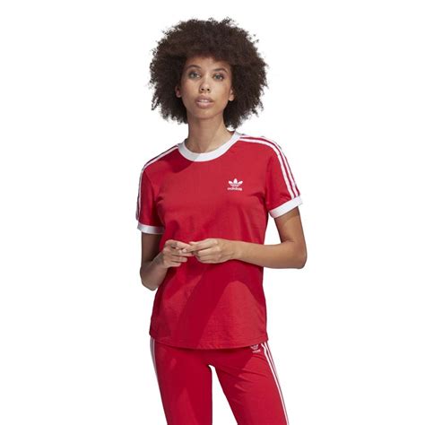 Køb Adidas Originals Damer 3 Stripes T Shirt Rød