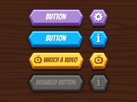 Buttons Set Button Game Game Ui Design Game Design