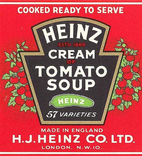 Original Artwork For Heinz Tomato Soup Vintage Food Labels Food