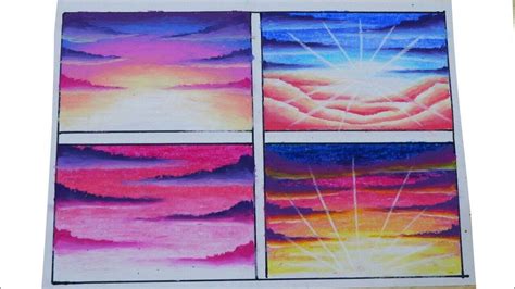 Mengenal lukisan oil pastel (pastel). Cara mewarnai gradasi langit dengan Greebel Oil Pastel | Seni krayon, Painting, Buku mewarnai