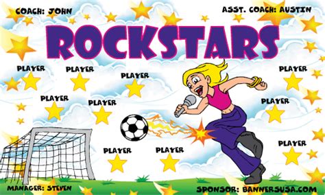 Rockstars Digitally Printed Vinyl Soccer Sports Team Banner Made In