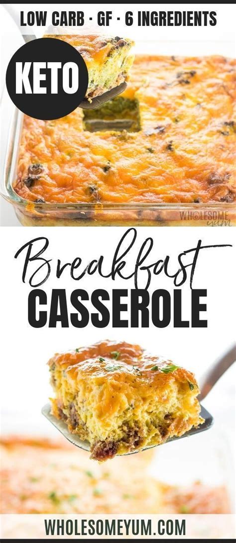 Healthy Keto Low Carb Breakfast Casserole Recipe With Sausage And