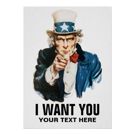 Uncle Sam I Want You Vintage Poster Zazzle Uncle Sam Recruitment