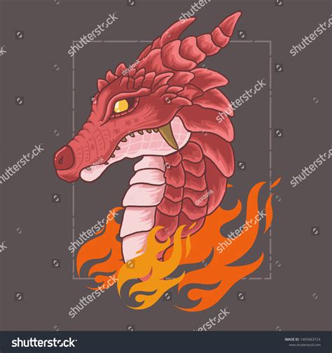 Red Dragon Head Angry Face Vector Stock Vector Royalty Free