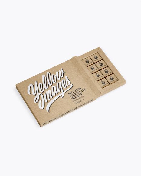 Download Download Psd Mockup 3/4 Box Cacao Candy Carton Choco ...