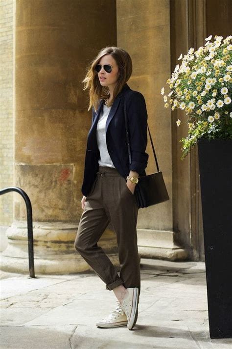 A suit is when a jacket and trousers are made of the same fabric. Womens' Suits With Sneakers - 27 Ways To Style Suits With ...