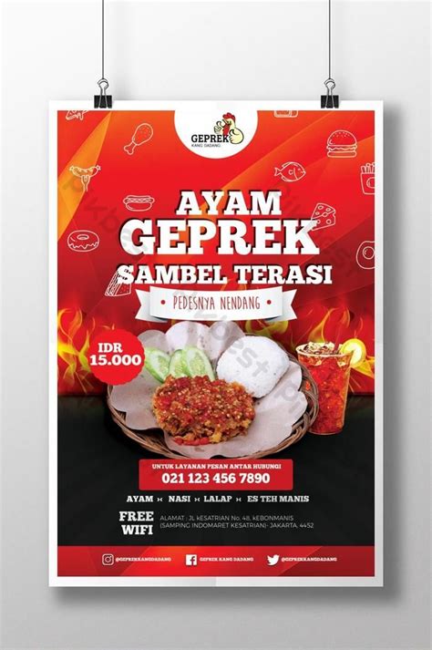 Gambar Poster Promosi Ayam Geprek Psd Unduhan Gratis Pikbest