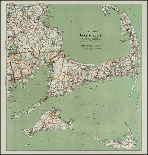 Vintage Map Of Cape Cod And Vicinity Photograph By Carol Japp Pixels