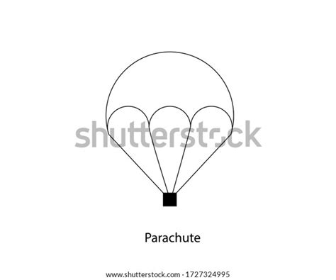 Parachute Outline Vector On White Background เวกเตอร์สต็อก ปลอดค่า
