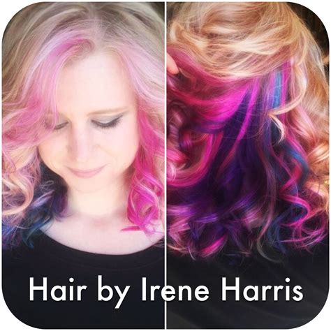 pink purple blue rose gold hair by irene harris salon toujours belle westminster co harry