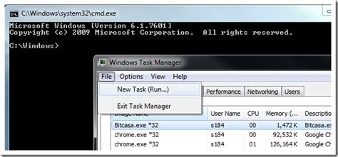 Opening A Dos Command Prompt Window From Task Manager Next Of Windows