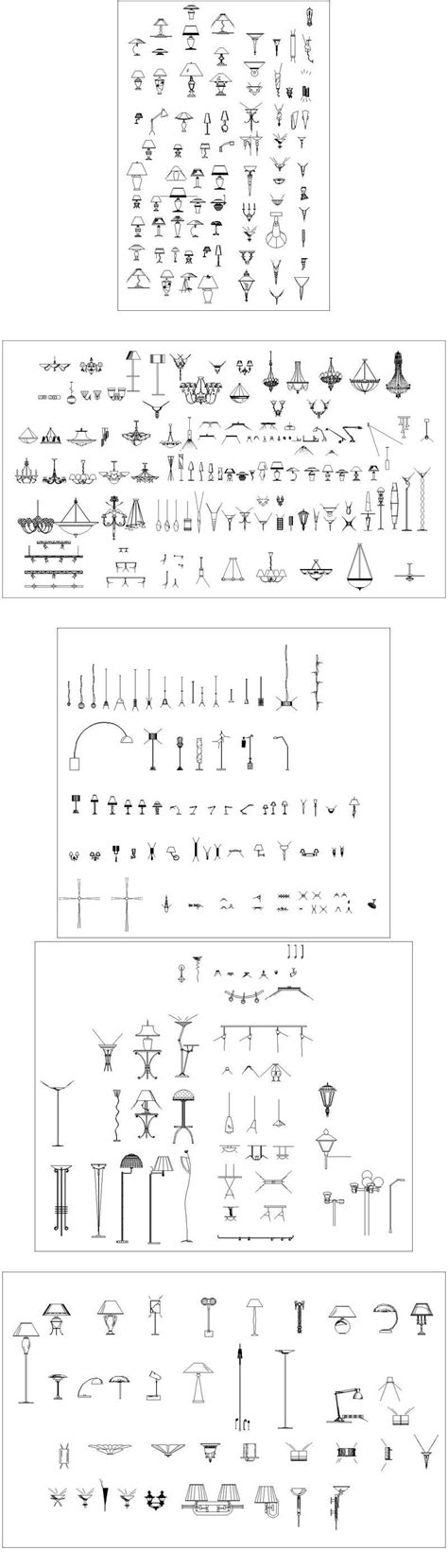Lamps Design Autocad Blocks,elevation Collections】All kinds of Lamps