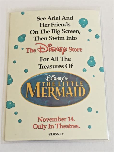 disney store little mermaid ariel rare promo hologram insert lenticular card ebay