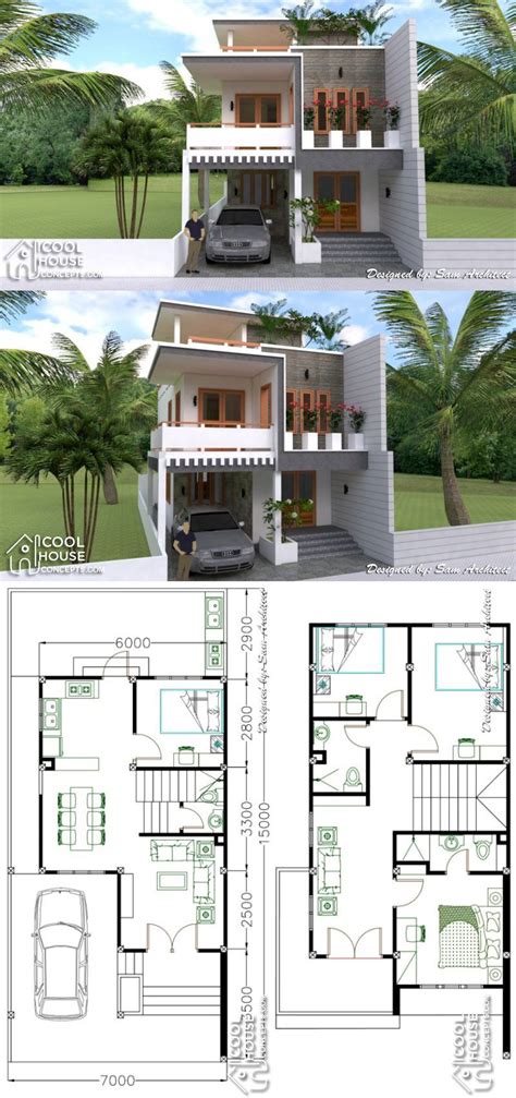 Narrow Lot House Plan With 4 Bedrooms A93