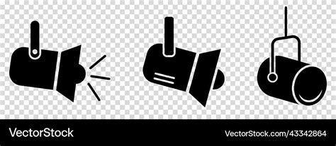 Spotlight Icons Set Stage Lighting Symbols Vector Image