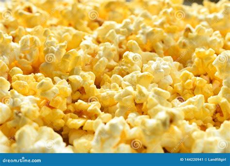 Buttered Popcorn Close Up Stock Image Image Of Popcorn 144220941