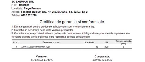 Certificat De Garantie Model Informatii Si Detalii Importante