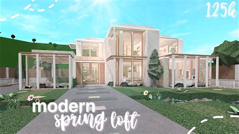 Bloxburg Modern Spring Loft Speed Build Youtube
