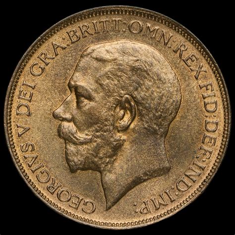 1912 H George V Penny Rare Uncirculated