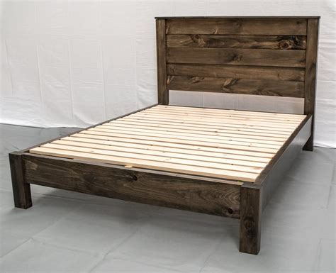 Pallet Bed Frame Head Board Wood Bed Platform Bed Frame Country Style