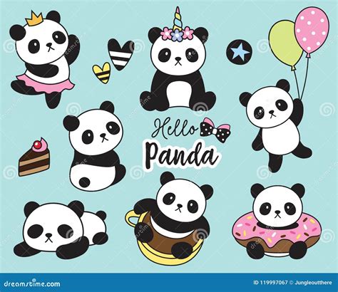 Cute Baby Panda Vector Illustration Stock Vector Illustration Of