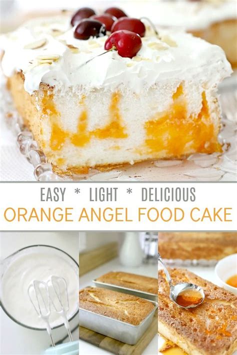Preheat your oven to 350 degrees f (180 degrees c) and place the oven rack in the center of the oven. Orange Angel Food Cake | Angel food cake toppings, Angel ...