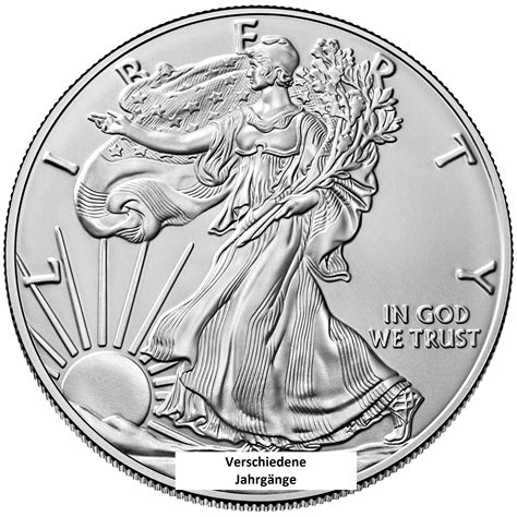1 Unze American Eagle Silber Verschiedene Jahrgänge Taube Edelmetalle