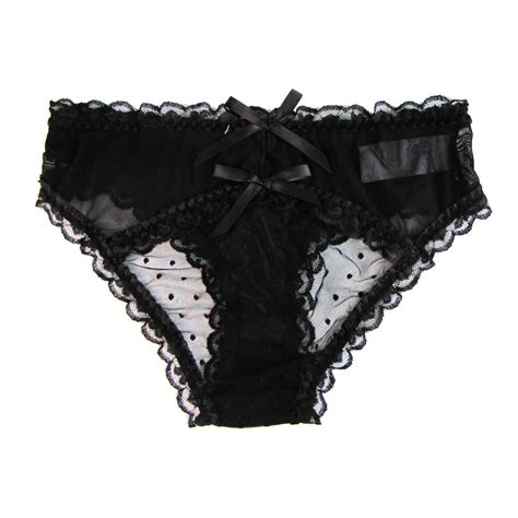New Women Mesh Floral Lace Panties Bow Tie Mid Rise Briefs For Sex