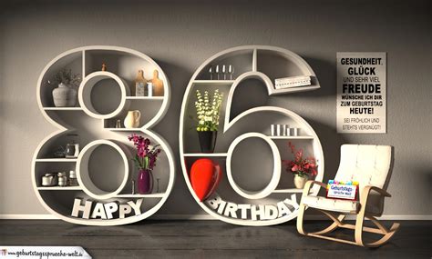 Kostenlose Geburtstagskarte Happy Birthday Mit Spruch Zum 86