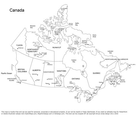 Free USA and Canada Printable Maps - Clip Art Maps