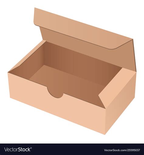 Paper Cardboard Box Template Open Brown Empty Vector Image