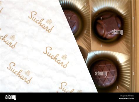 Dorkovo Bulgaria March 20 2017 Suchard Candy Close Up Top View