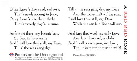 A Red Red Rose Poems On The Underground