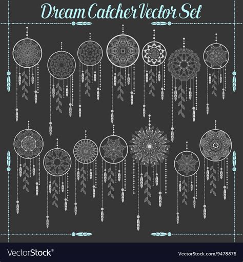 Dreamcatcher Set Royalty Free Vector Image Vectorstock