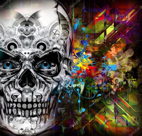 Colorful Evil Skull — Stock Photo © Valik4053022 98221212