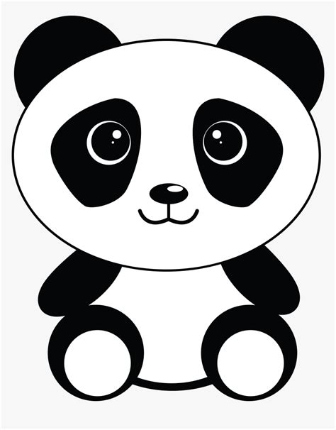 Cute Cartoon Panda Panda Black And White Clipart Hd Png Download