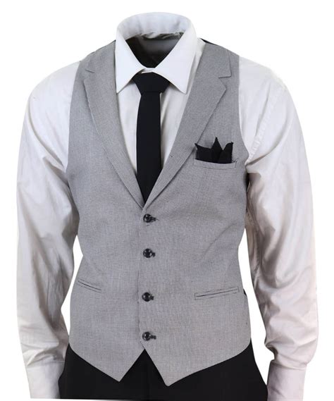 Mens Black 3 Piece Suit with Contrasting Grey Waistcoat: Buy Online - Happy Gentleman