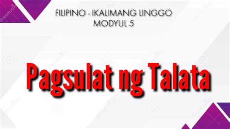 Filipino Ikalimang Linggo Modyul Pagsulat Ng Talata Youtube My Xxx