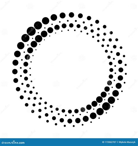 Halftone Round As Icon Or Background Black Abstract Vector Circle