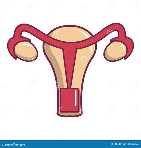 Female Reproductive System Icon Cartoon Style Stock Vector