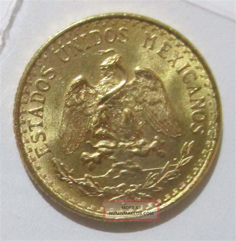 Bu 1945 Mexican Gold 2 Peso Coin