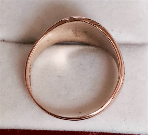 Salesuperb Antique 9ct Rose Gold Mens Signet Ring Birmingham 1918