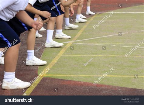 Sports Festival Japanese Elementary School Footrace Stock Photo