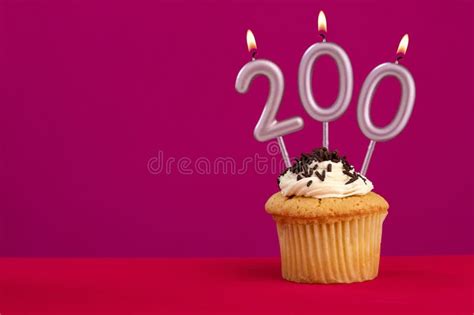 Number Of Followers Or Likes Candle Number 200 Stock Image Image Of