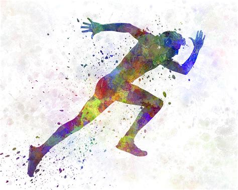 Man Running Sprinting Jogging Painting By Pablo Romero Fine Art America